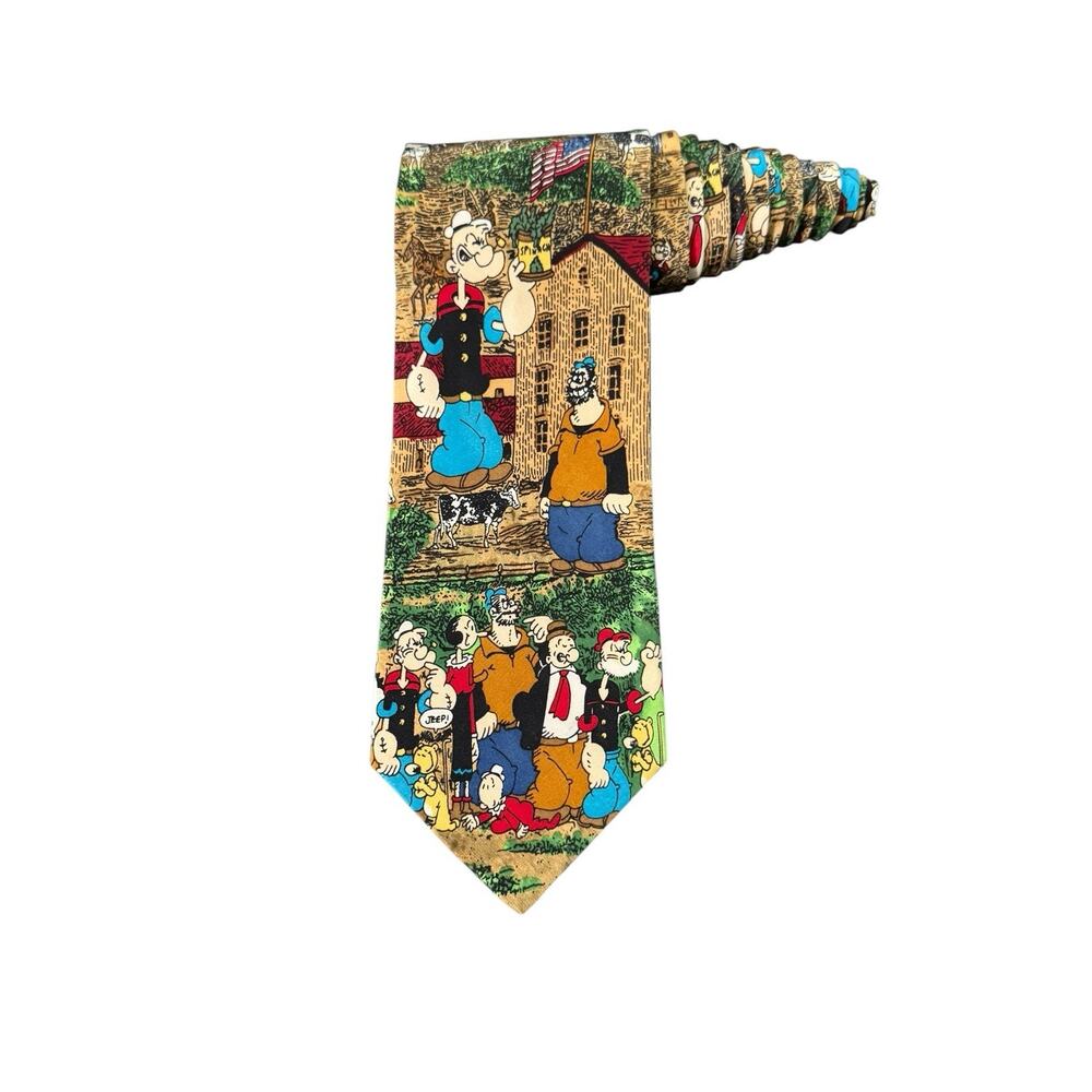 Beans McGee Popeye The Sailor Olive Oil Brutus Pappy Cartoon Novelty Necktie